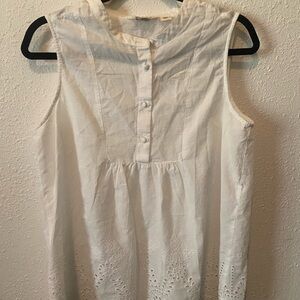 White Sleeveless Tank Top